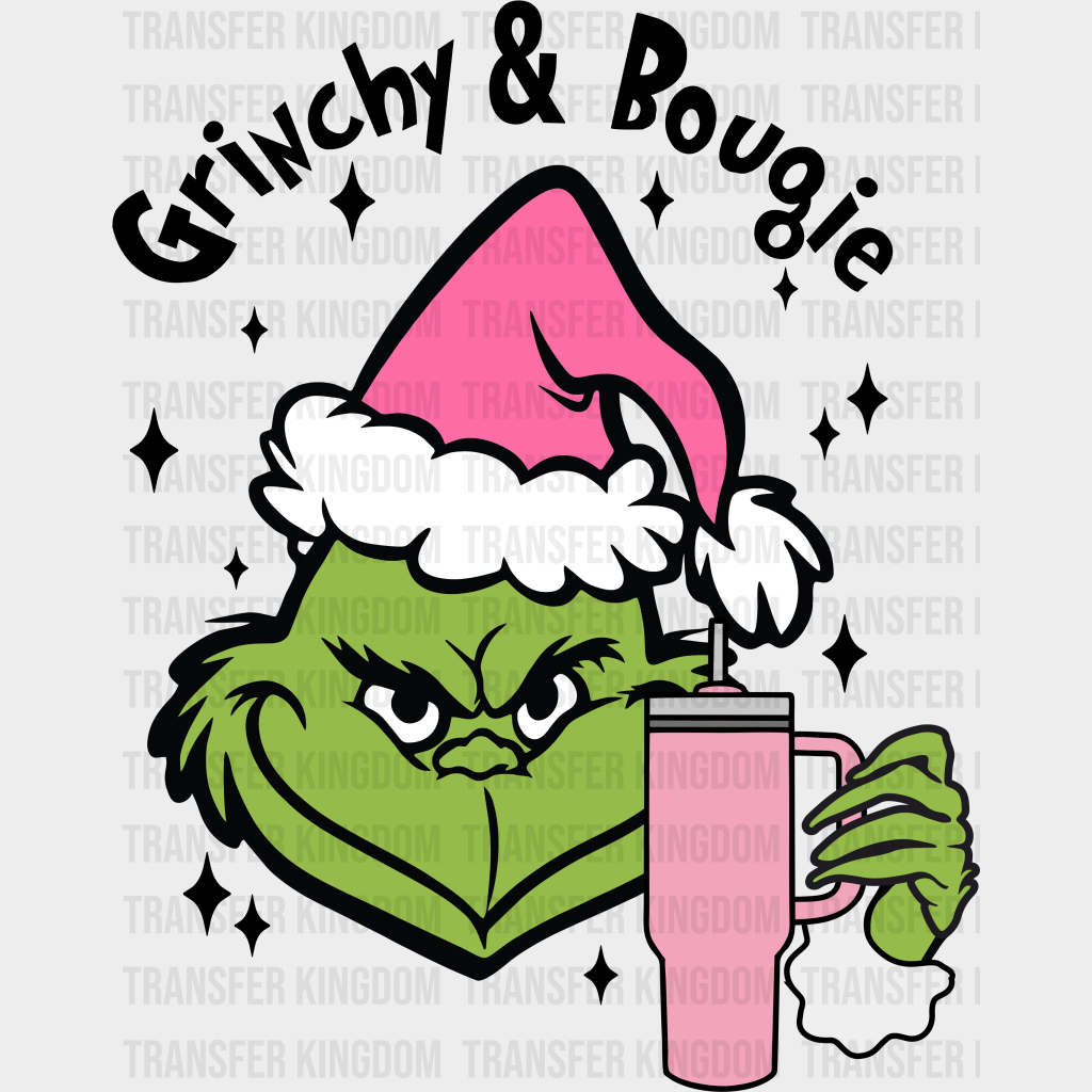 Xmas Grinch And Bougie Christmas Design Dtf Heat Transfer Unisex - S & M ( 10 ) / Dark Color See