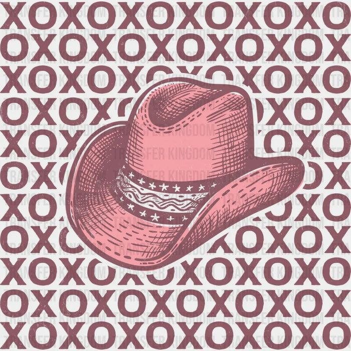 XOXO Hat Pink Design - Rodeo DTF Transfer