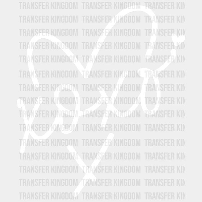 XOXO Heart Black & White Valentine's Day Design - DTF heat transfer