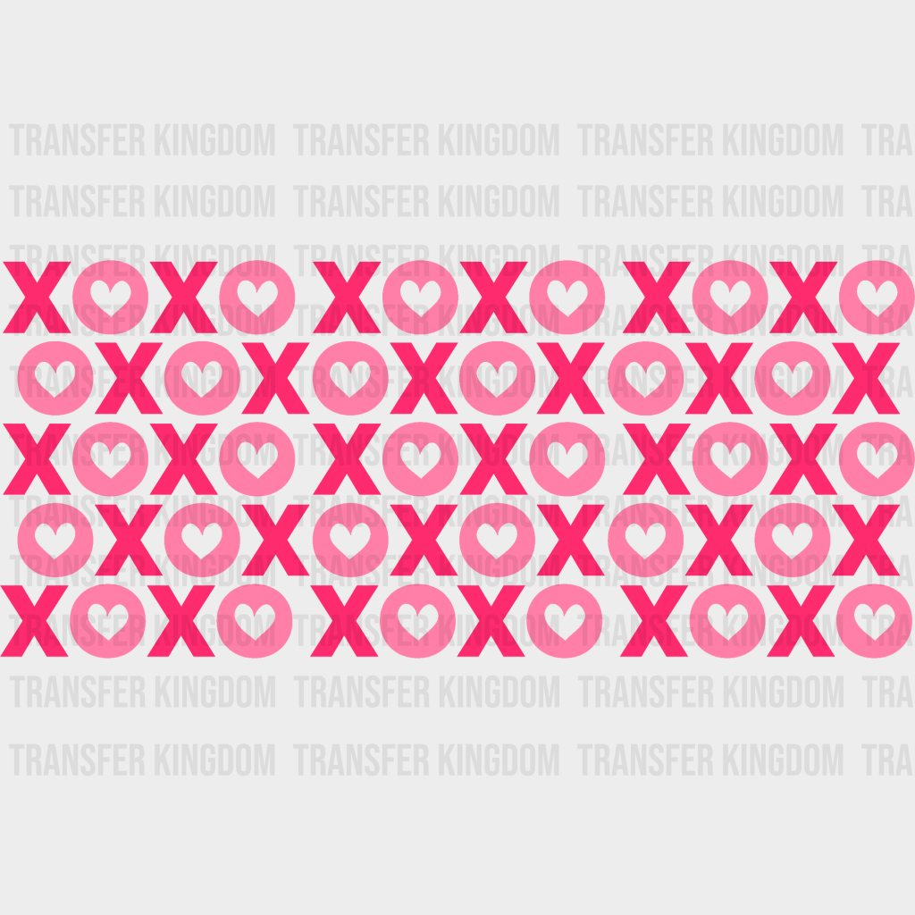 XOXO Hearts UV DTF Transfer Cup Wrap UV DTF Sticker - Transfer Kingdom