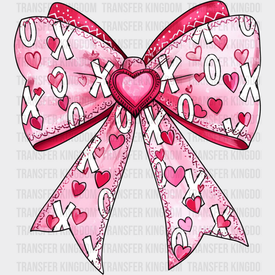 XOXO Ribbon Pink Heart - Valentine’s Day DTF Transfer