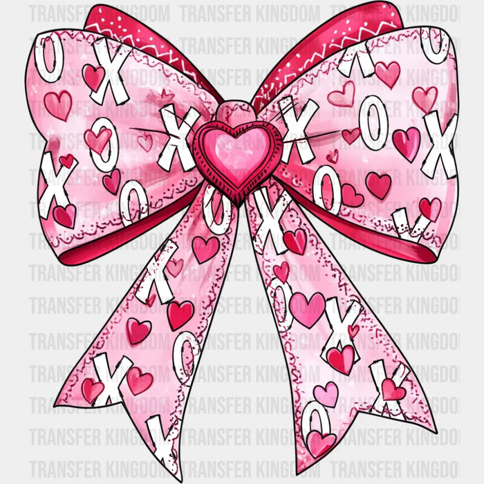XOXO Ribbon Pink Heart - Valentine's Day DTF Transfer