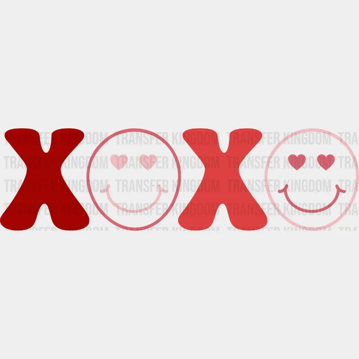 XOXO Smiley Faces Valentines Day Design - DTF heat transfer