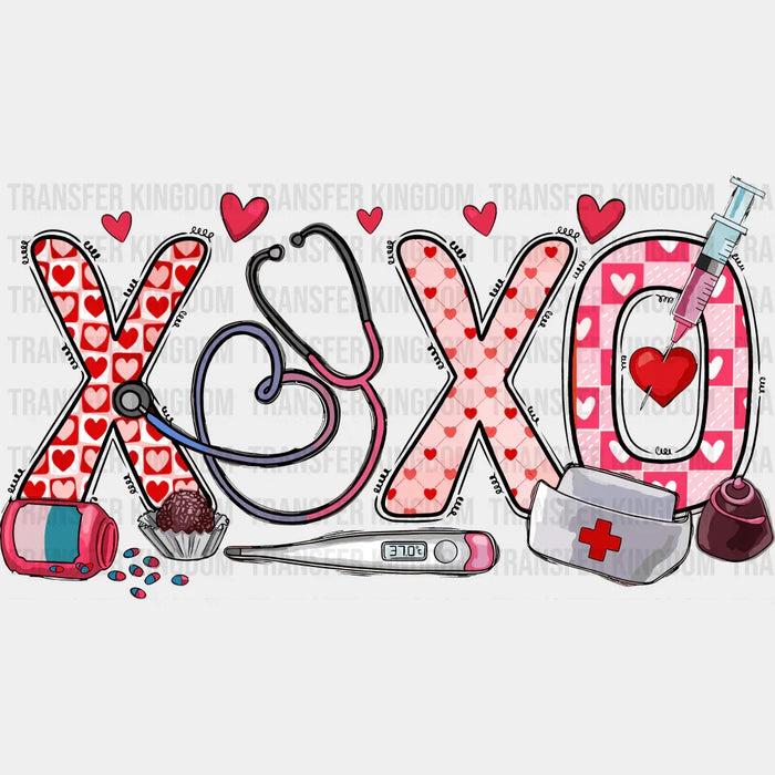 XOXO Valentine's Day Pink - Valentine's Day DTF heat transfer