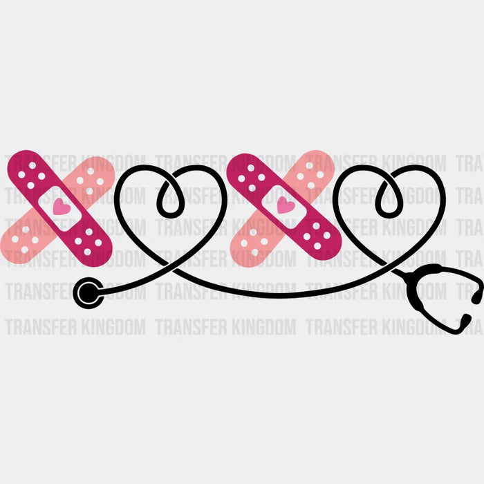 XOXO Valentine's Day Bandaid Design - Valentine's Day DTF heat transfer