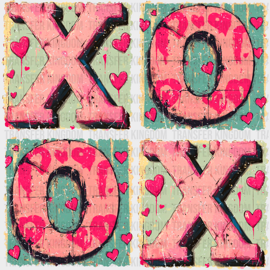 Xoxo Vintage Heart Design - Valentine’s Day Dtf Transfer