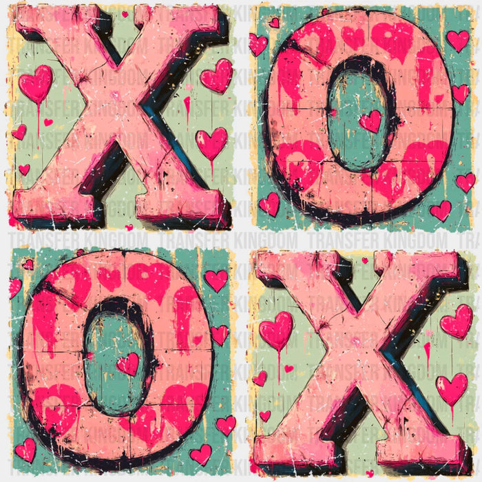 XOXO Vintage Heart Design - Valentine's Day DTF Transfer
