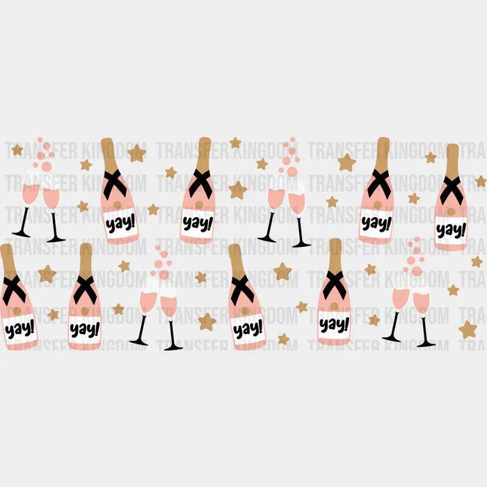 Yay Champagne - New Year Cup Wrap UV Sticker Permanent UV DTF Decal