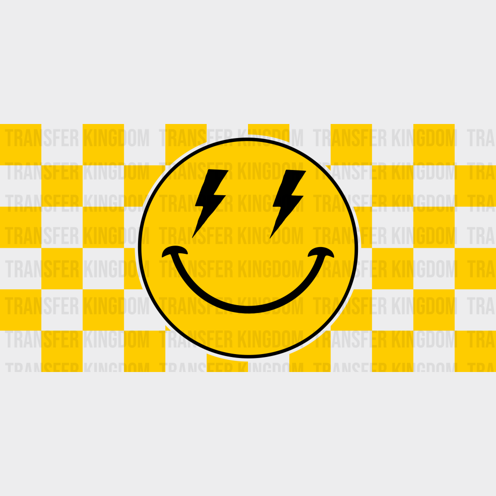 Yellow Smiley Uv Dtf Transfer Cup Wrap Sticker