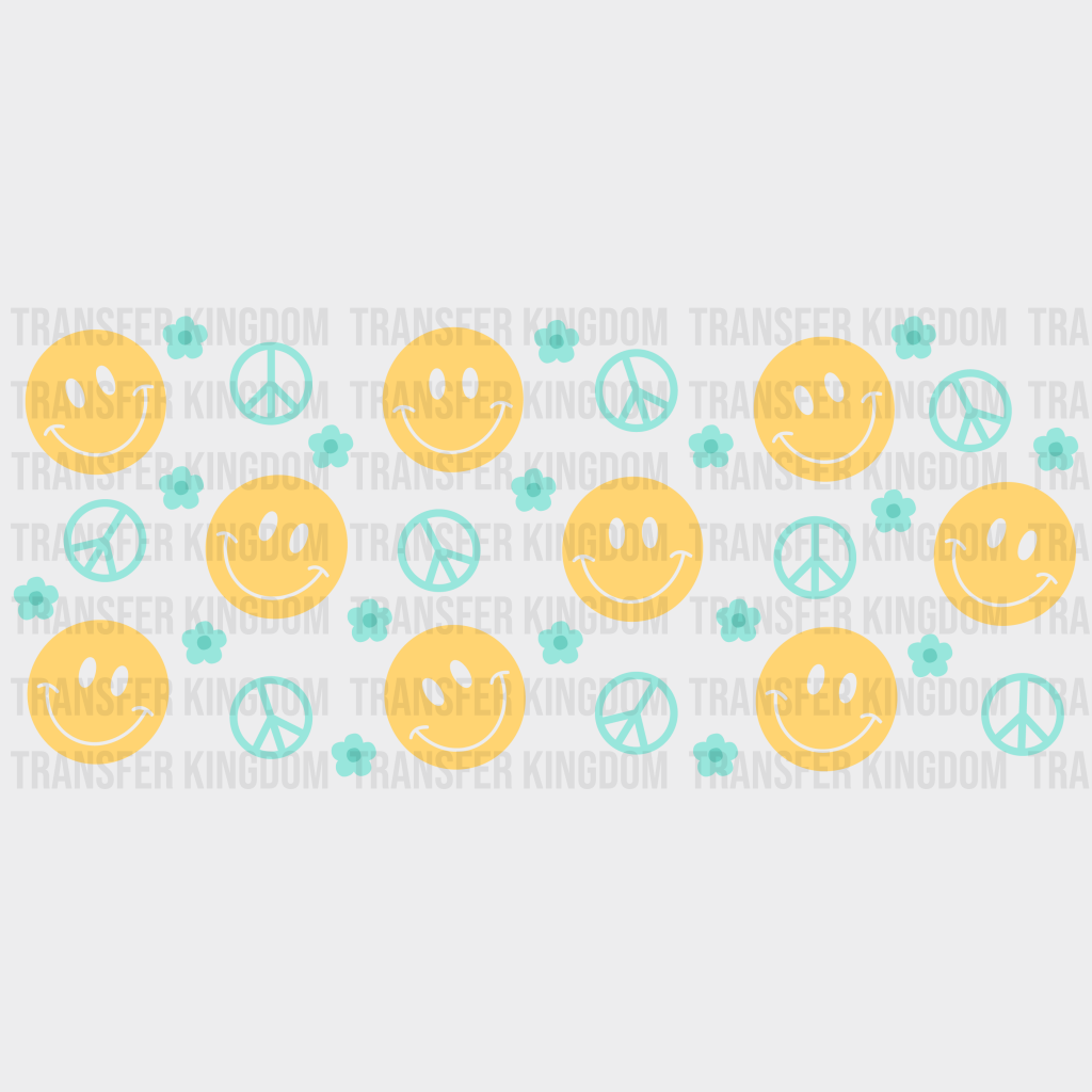 Yellow Smilies Uv Dtf Transfer Cup Wrap Sticker