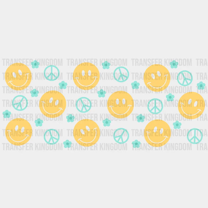Yellow Smilies UV DTF Transfer Cup Wrap UV DTF Sticker