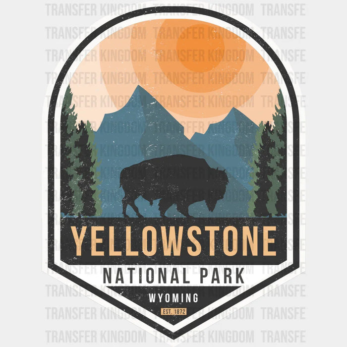 Yellowstone National Park Wyoming Bison Design - National Parks DTF Transfers