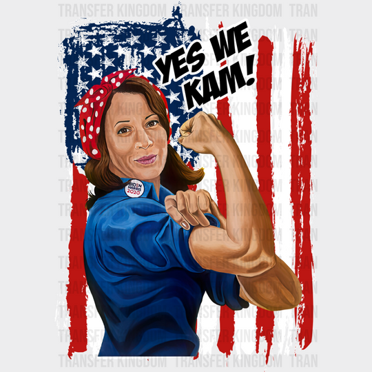 Yes We Kam - Kamala Harris Dtf Transfer Unisex S & M (10’’) / Light Color Design See Imaging