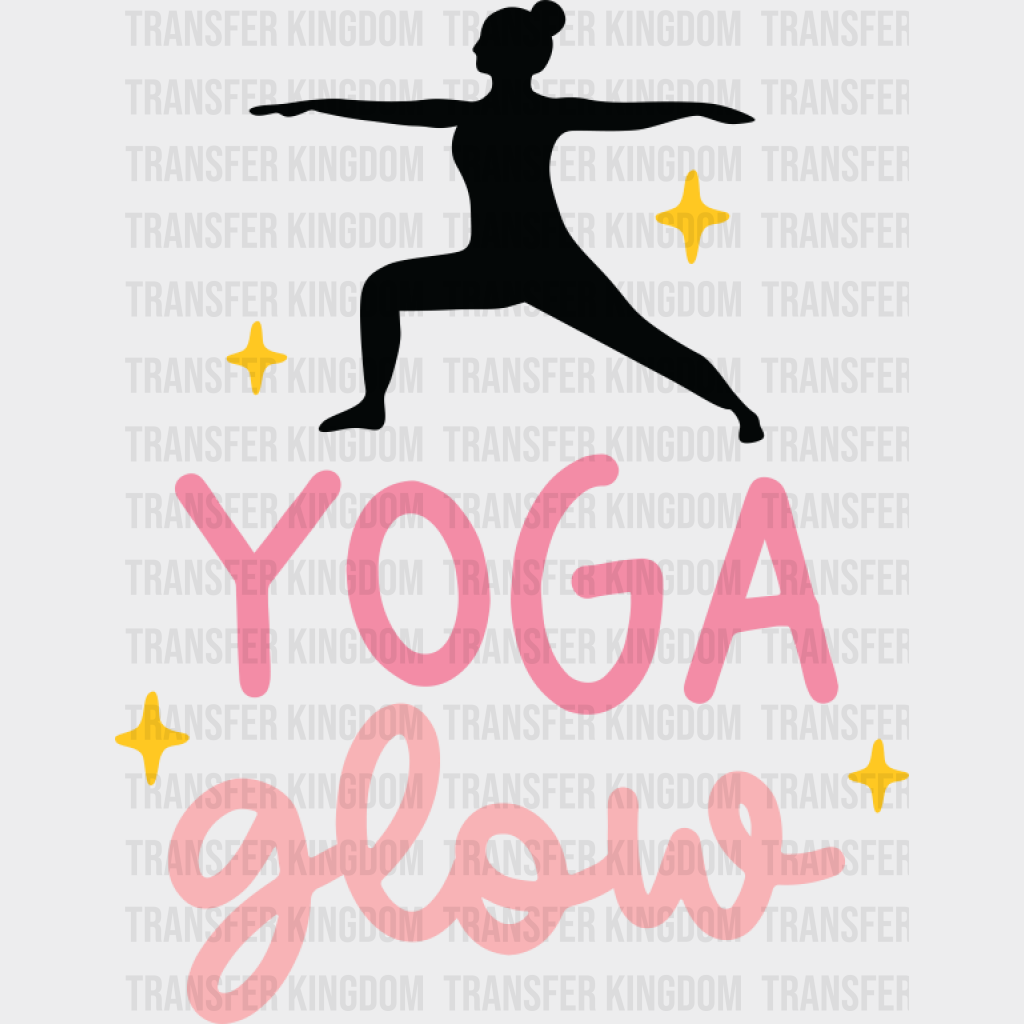 Yoga Glow - Yoga DTF Transfer Adult Unisex - S & M (10’’) / Dark Color Design (See Imaging)