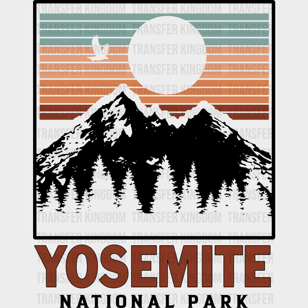 Yosemite National Park Design - Parks Dtf Transfers Unisex S & M (10’) / Dark Color See Imaging