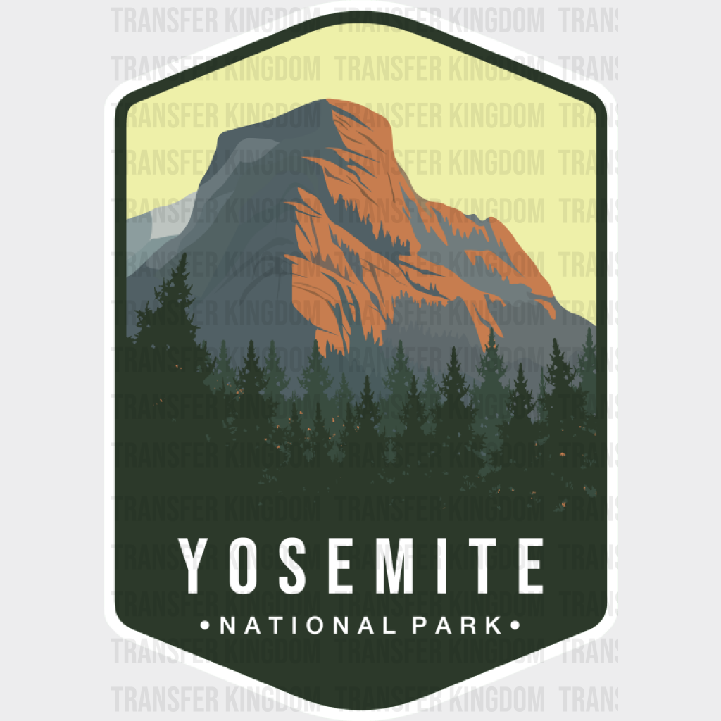 Yosemite National Park Colorful Design - National Parks DTF Transfer