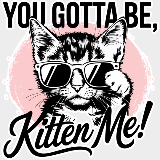 You Gotta Be Kitten Me Pink Design - Cats DTF Transfer Adult Unisex - S & M (10’’) / Light Color Design (See Imaging)