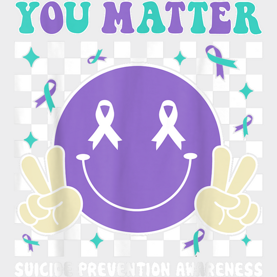 You Matter Checkered Design - Suicide Awareness DTF Transfer Adult Unisex - S & M (10’’) / Light Color Design (See