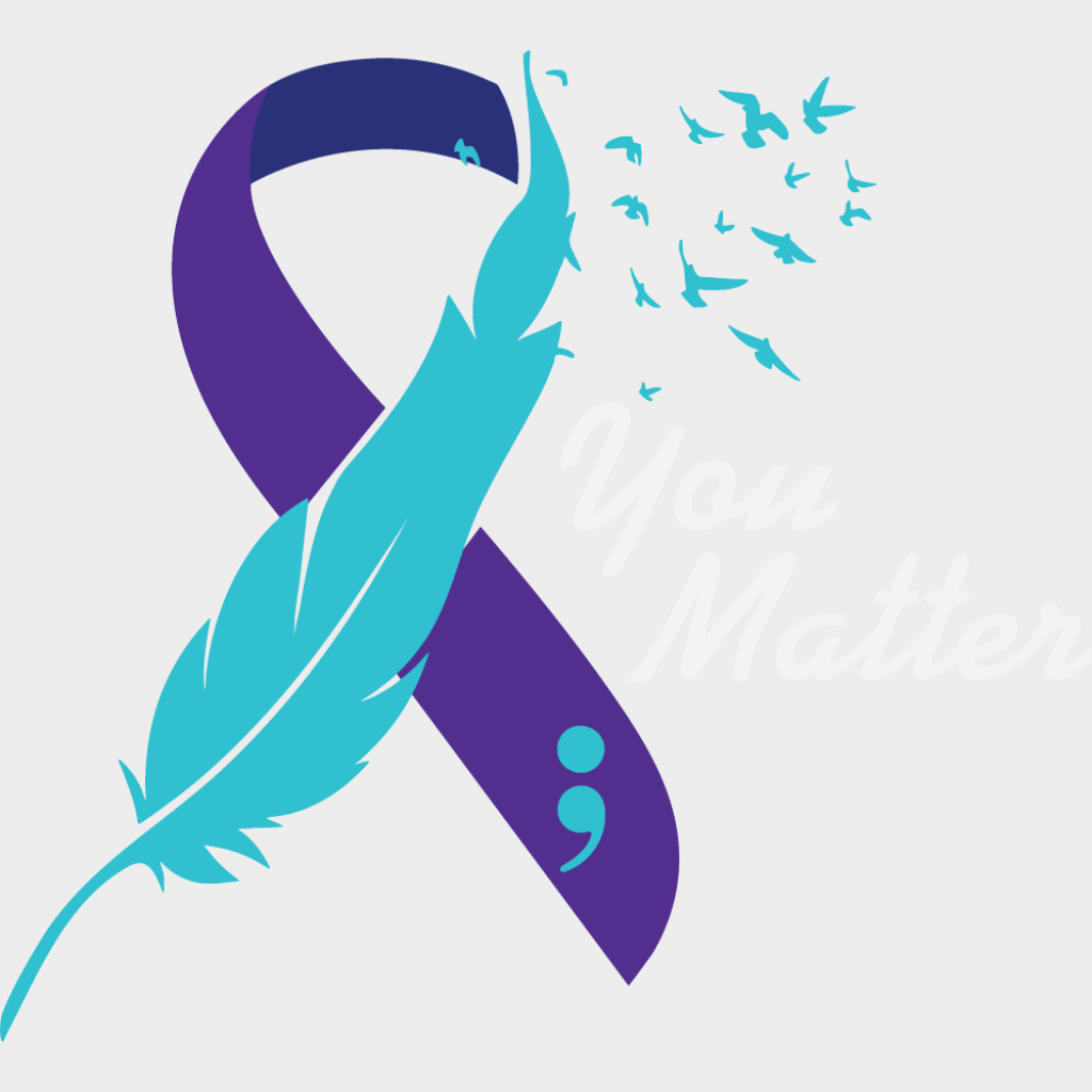 You Matter Feather Design - Suicide Awareness DTF Transfer Adult Unisex - S & M (10’’) / Light Color Design (See