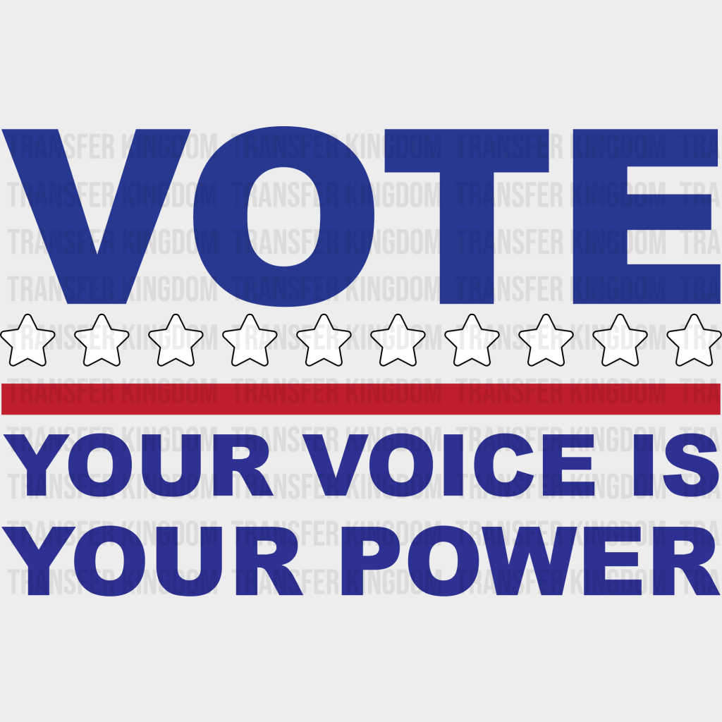 Your Voice Is Power Election Dtf Transfer Unisex - S & M (10’) / Dark Color Design See Imaging