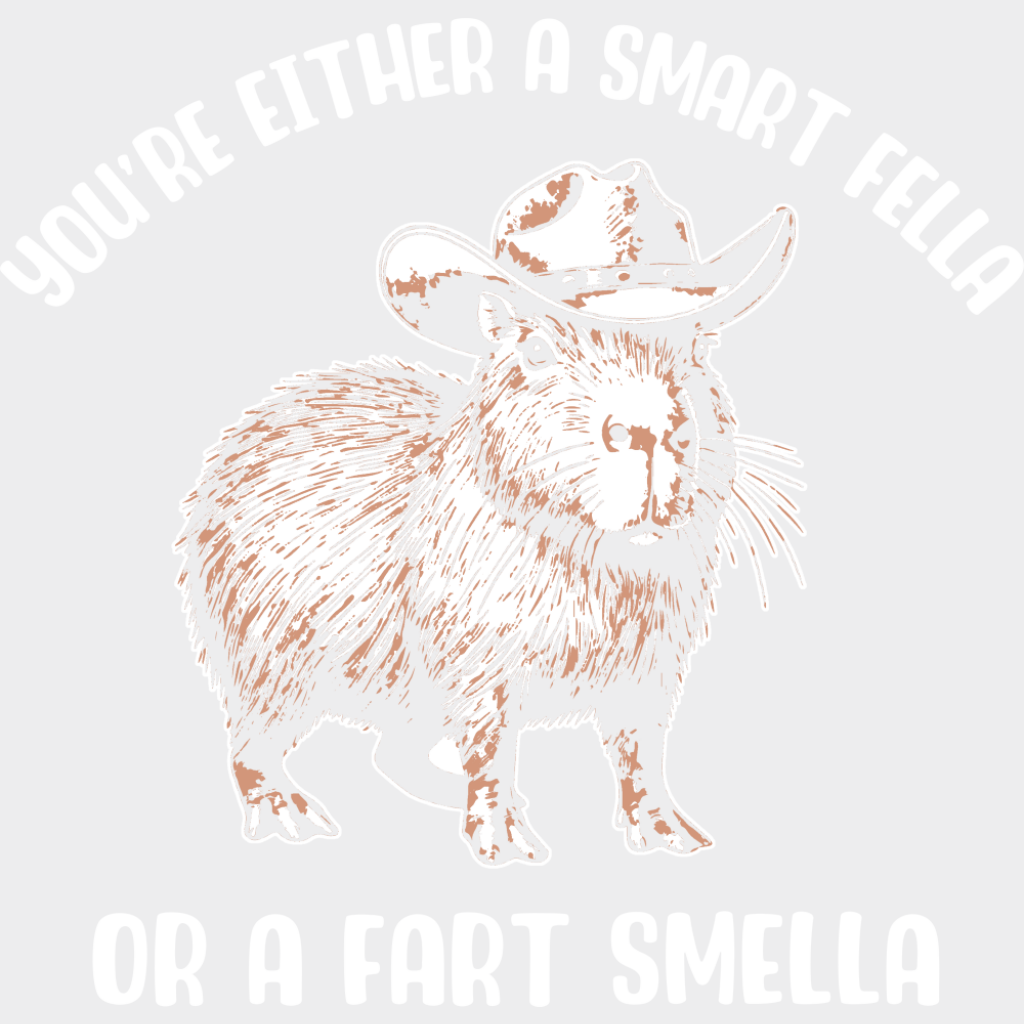 You’re Either A Smart Fella Or A Fart Smella - Funny DTF Transfer Adult Unisex - S & M (10’’) / Light Color Design (See