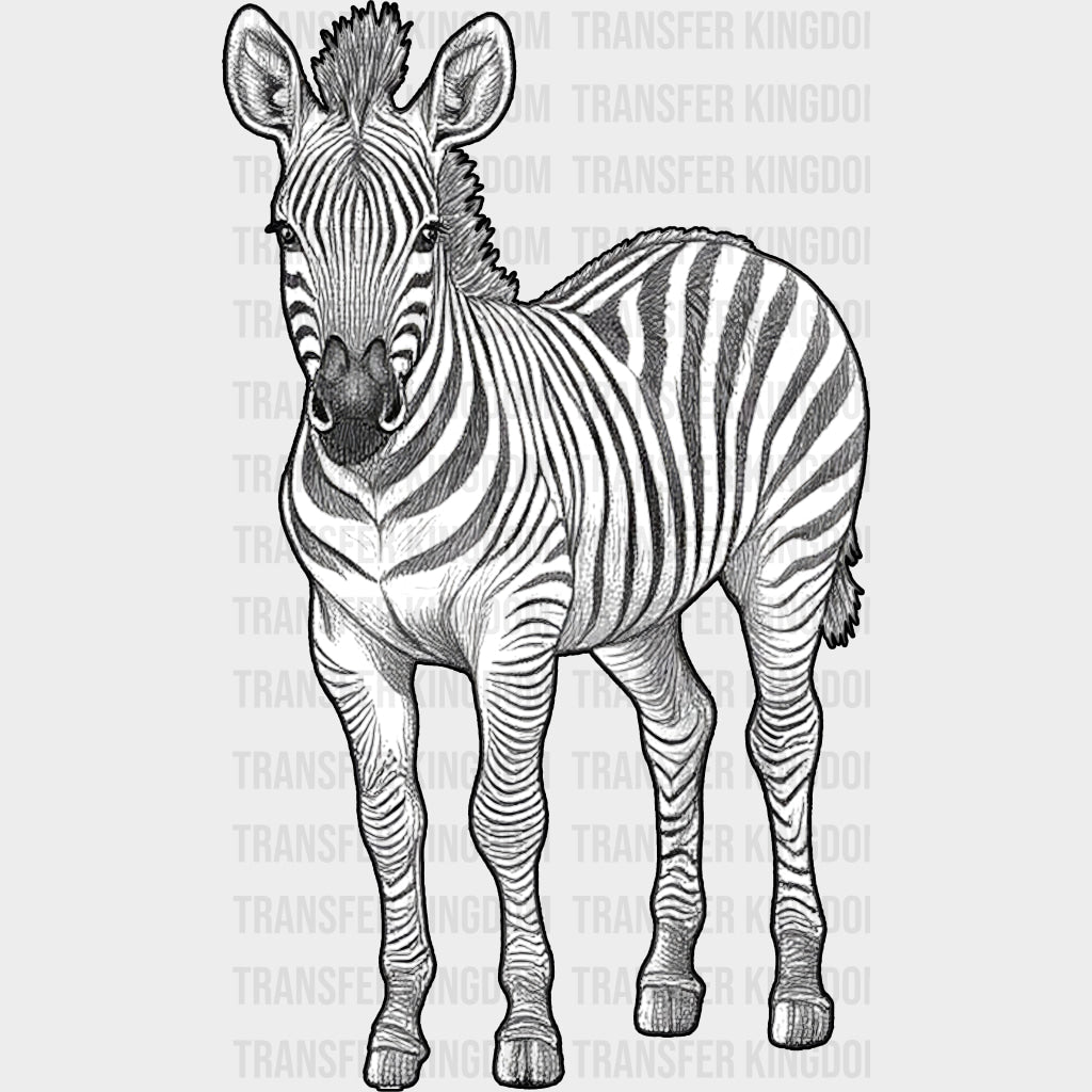 Zebra B&W - Animals DTF Transfers - Adult Unisex - S & M (10’’) / Dark Color Design (See Imaging)