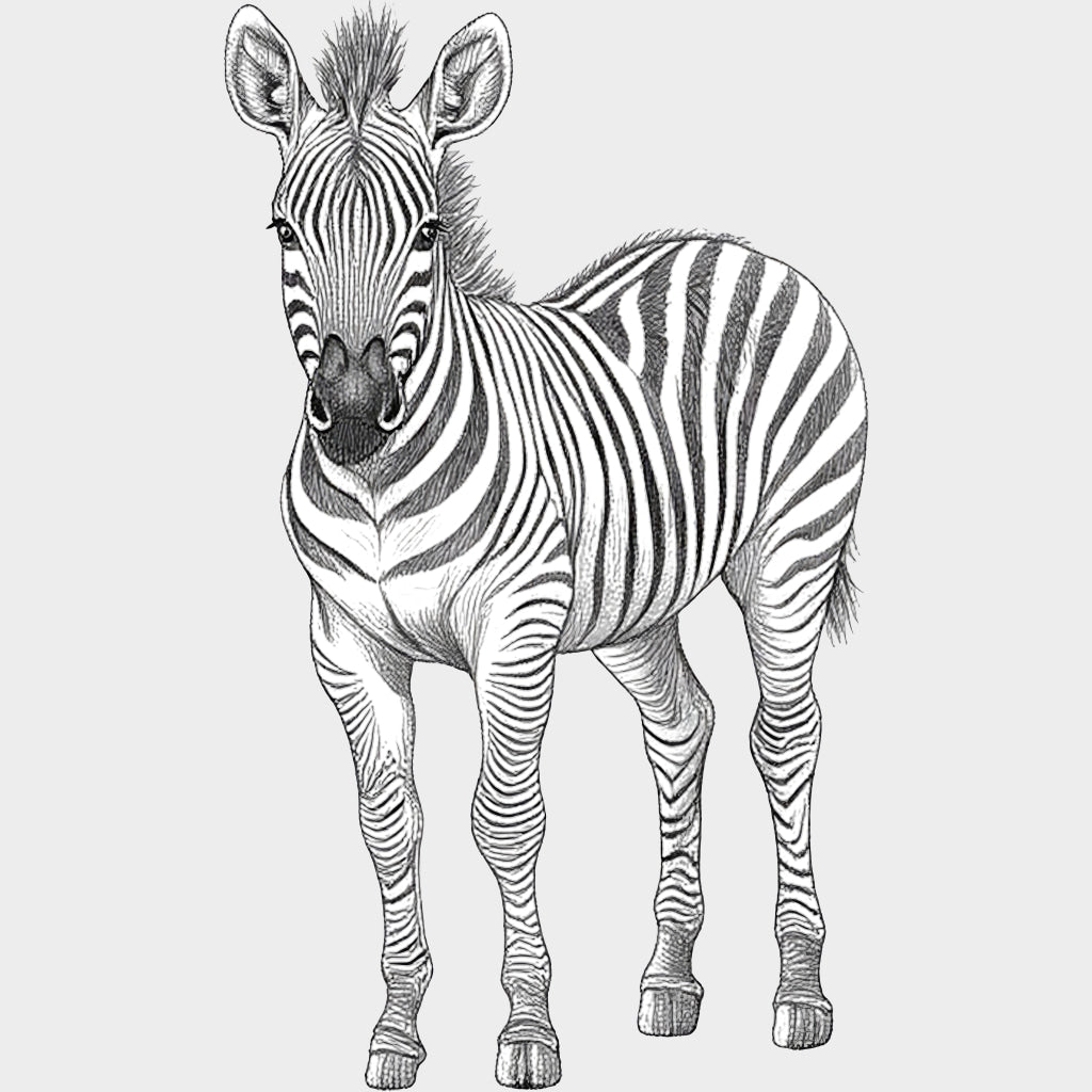 Zebra B&W - Animals DTF Transfers - Adult Unisex - S & M (10’’) / Light Color Design (See Imaging)