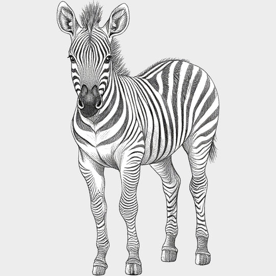 Zebra B&W - Animals DTF Transfers - Adult Unisex - S & M (10’’) / Light Color Design (See Imaging)
