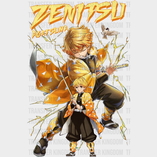 Zenitsu Agatsuma Yellow Design - Demon Slayer Iron On Dtf Transfer