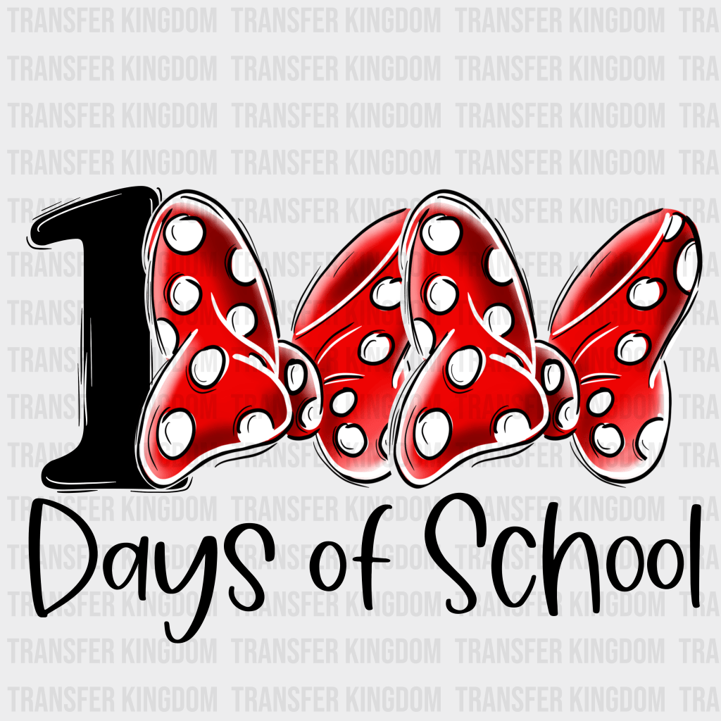 100 Day Of School Red Design - DTF heat transfer - Transfer Kingdom