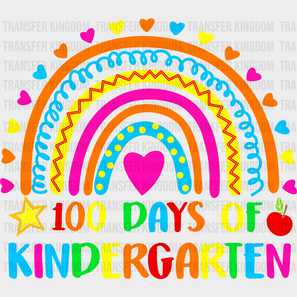 100 Days Of Kindergarten - DTF heat transfer - Transfer Kingdom