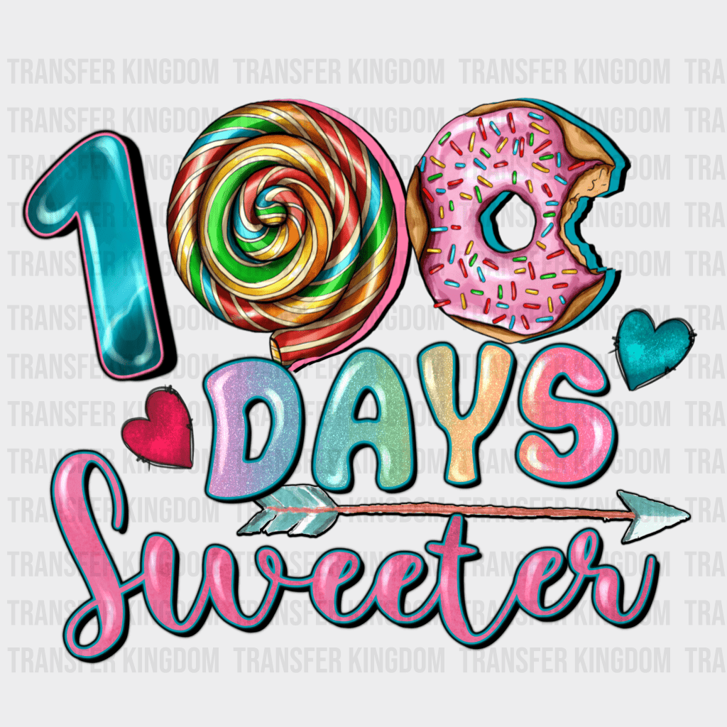 100 Days Sweeter Donut - DTF heat transfer - Transfer Kingdom