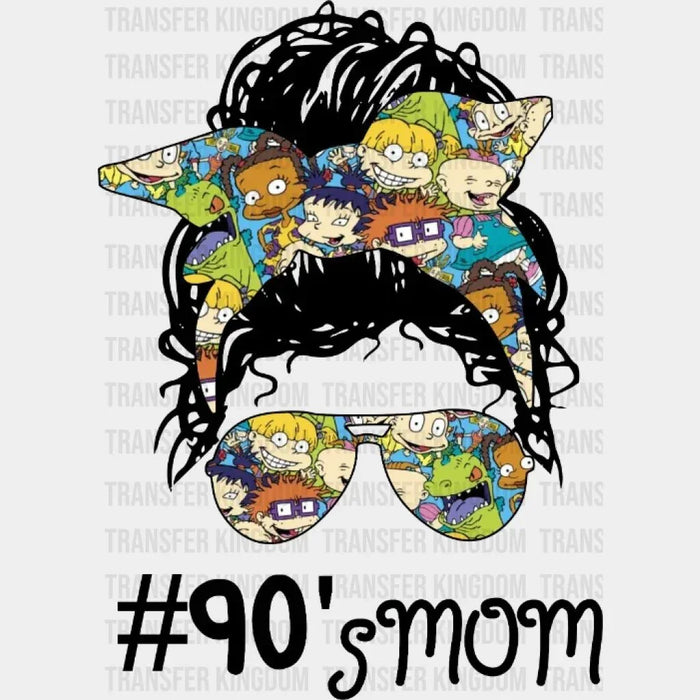 90's Mom RUGRATS Messy Bun Sunglasses Headband - Rugrats Font - Funny Mom - Family Humor - 90s Mom - Design - DTF heat transfer