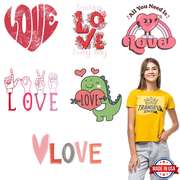 Valentine's Premade Gang sheet - 6 PCS 10 INCH (Version 2)