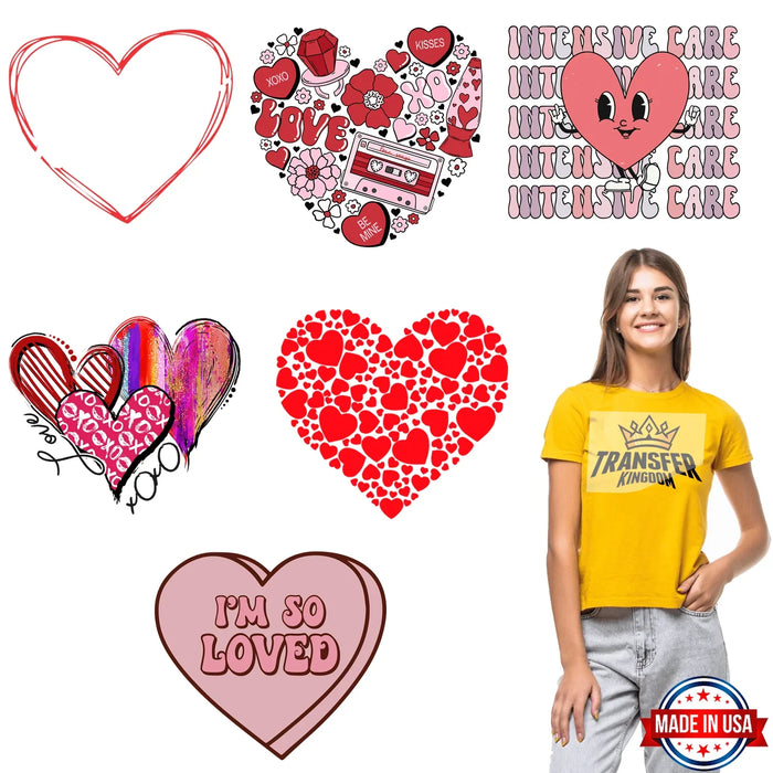 Valentine's Premade Gang sheet - 6 PCS 10 INCH (Version 3)