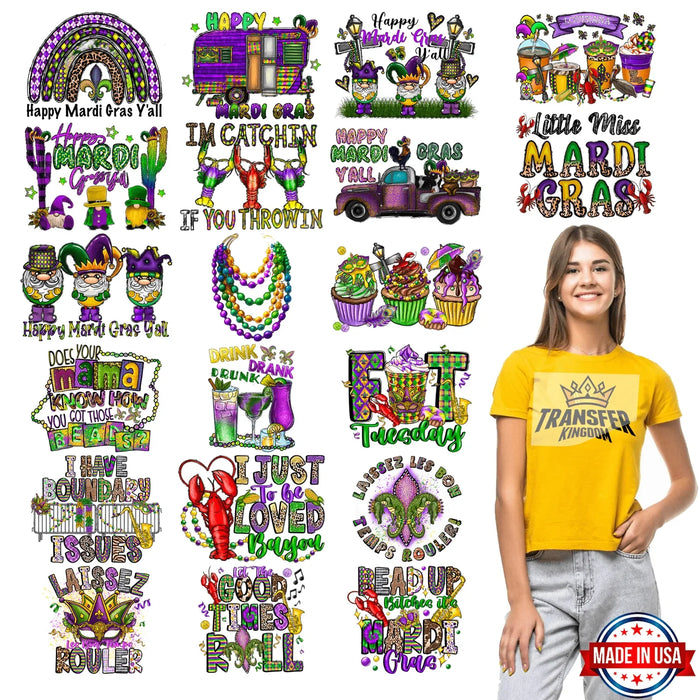 Mardi Gras Premade Gang sheet - 20 PCS 10 INCH (Variation 3)