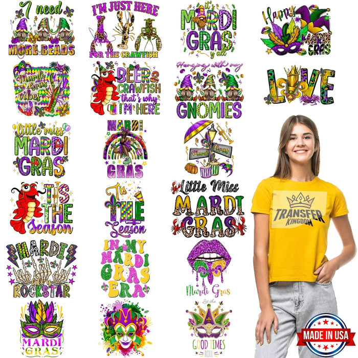 Mardi Gras Premade Gang sheet - 20 PCS 10 INCH (Variation 4)