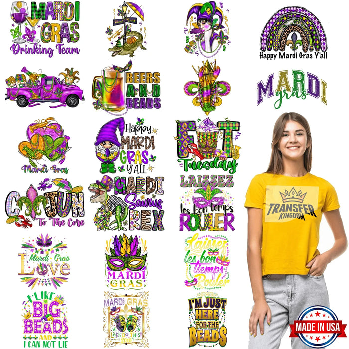 Mardi Gras Premade Gang sheet - 20 PCS 10 INCH (Variation 5)