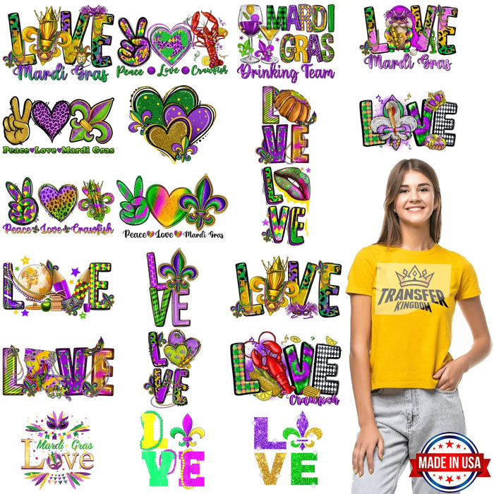 Mardi Gras Premade Gang sheet - 20 PCS 10 INCH (Variation 6)