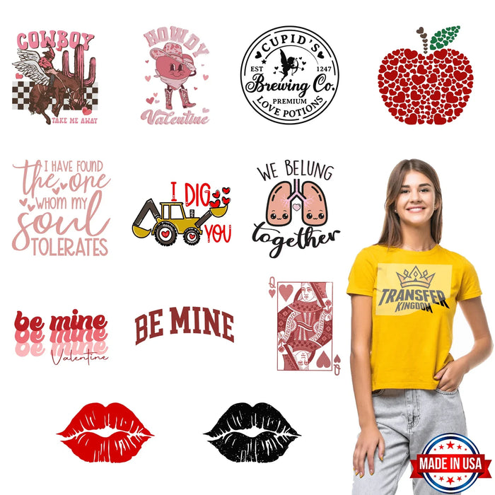 Valentine's Premade Gang sheet - 12 PCS 10 INCH (Version 2)