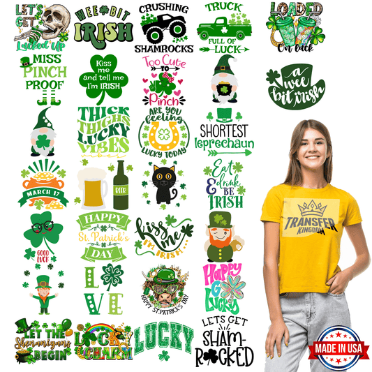 St. Patrick's Day Premade Gang sheet - 30 PCS 10 INCH - transfer-kingdom