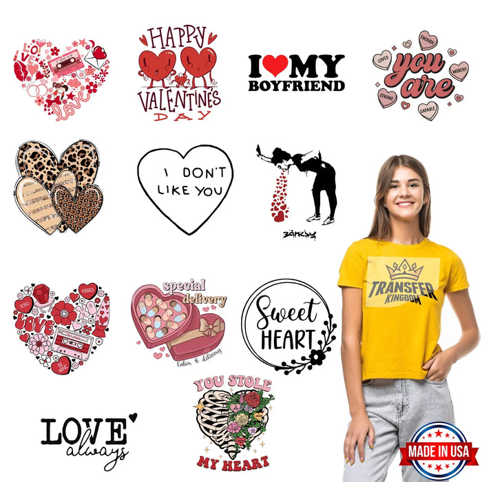 Valentine's Premade Gang sheet - 12 PCS 10 INCH (Version 3)