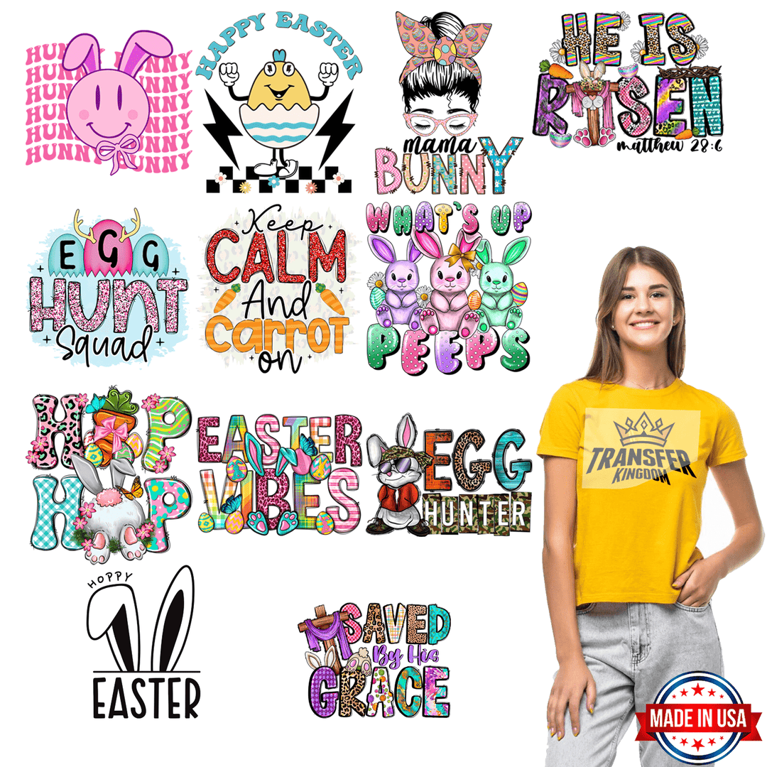 EASTER Premade Gang sheet - 12 PCS 10 INCH - transfer-kingdom