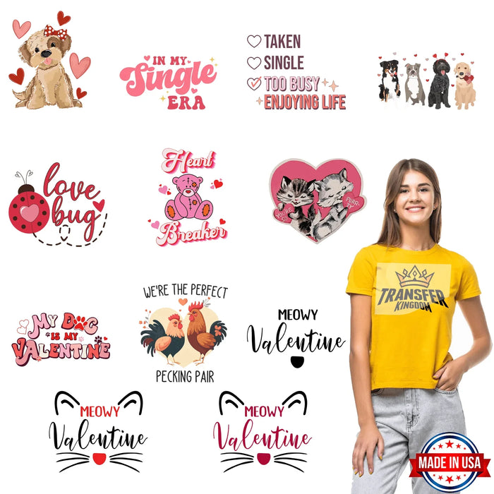 Valentine's Premade Gang sheet - 12 PCS 10 INCH (Version 6)
