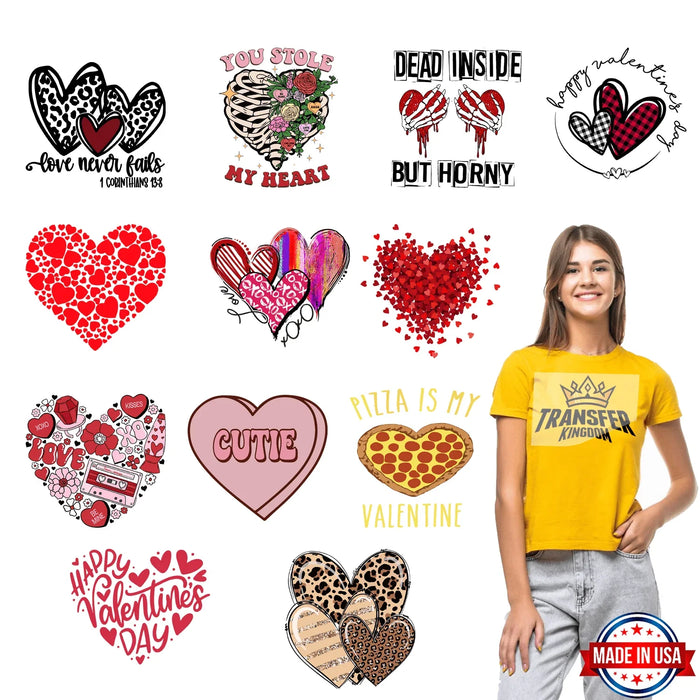 Valentine's Premade Gang sheet - 12 PCS 10 INCH (Version 8)