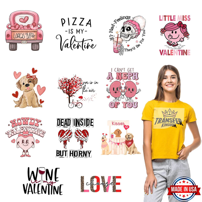 Valentine's Premade Gang sheet - 12 PCS 10 INCH (Version 10)