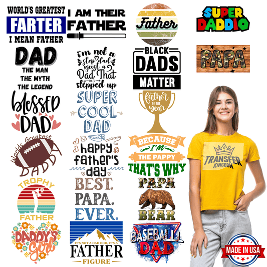 Father's Day - Premade Gang sheet - 20 PCS 10 INCH - Transfer Kingdom