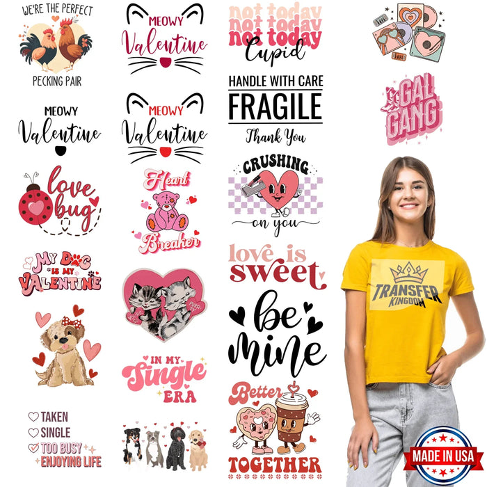 Valentine's Premade Gang sheet - 20 PCS 10 INCH (Variation 7)