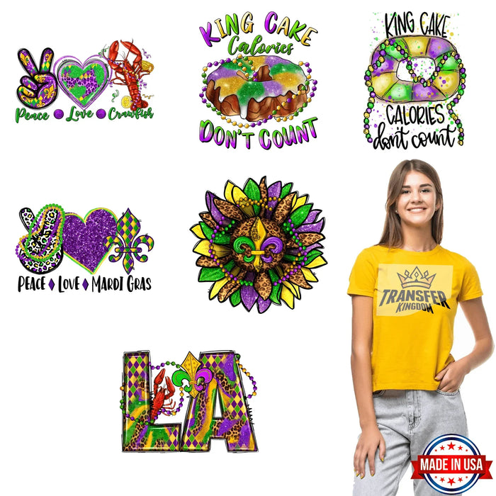 Mardi Gras Premade Gang sheet - 6 PCS 10 INCH (Variation 2)