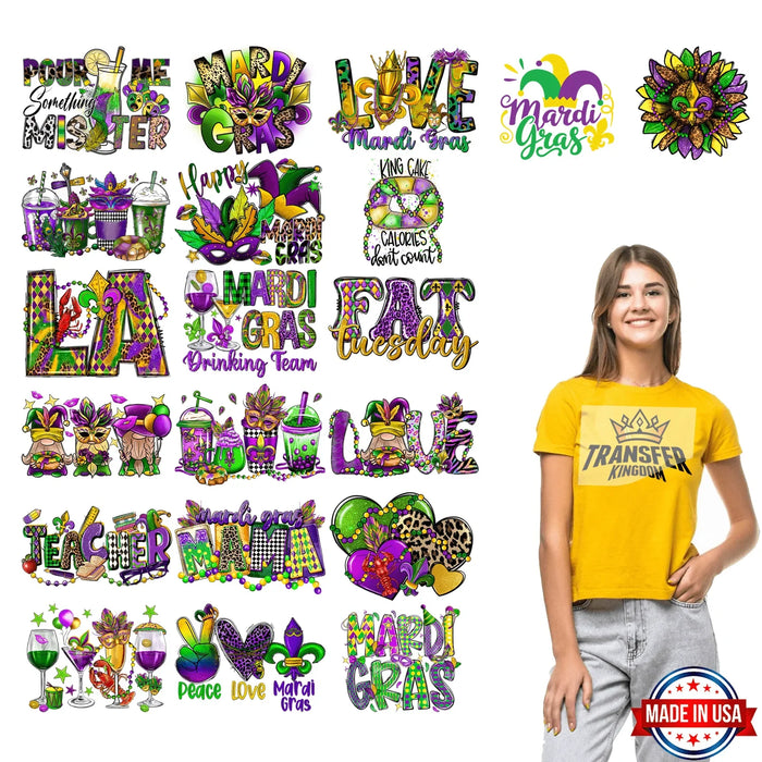 Mardi Gras Premade Gang sheet - 20 PCS 10 INCH (Variation 2)